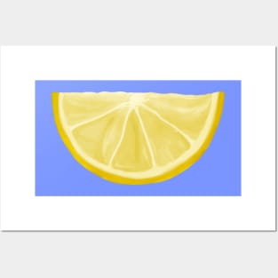 Yellow Watercolor Juicy Lemon Wedge Posters and Art